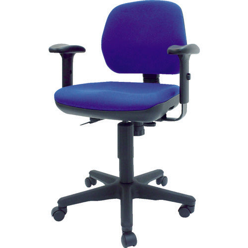 TRUSCO Office Chair, Fabric Upholstered, With Armrests, Blue, T-05A-B, 1 Piece