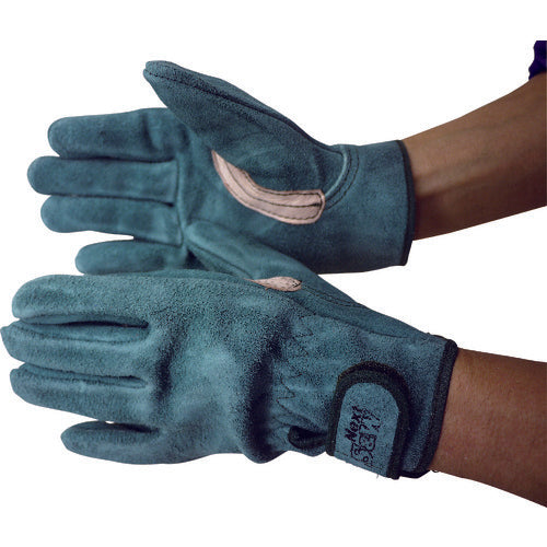 富士グローブ 牛床革オイル加工手袋(袖口マジックタイプ) SN−32 L 5372 1双