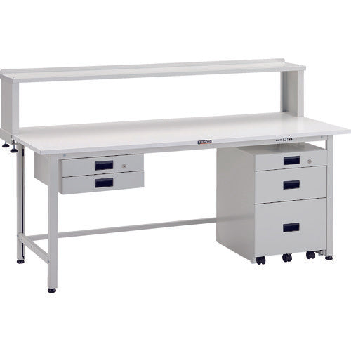 TRUSCO 軽荷重作業台(200kg)AO型 900X600XH740 薄型2段引出付 ホワイト色 AO-0960UDK2 1 台