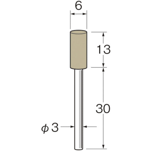 루터 축 부착 탄성 숫돌(PVA 숫돌) 외경(mm):6 입도(#):80 R7311 1봉
