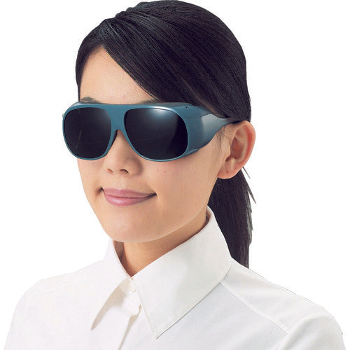 TRUSCO 2-eye type light-shielding glasses for gas welding JIS plastic #3 GS-70W 1 piece