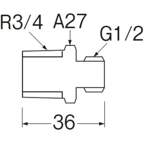 SANEI Different Diameter Nipple T201-20X13 1 pc