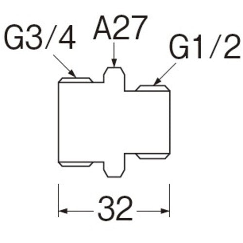 SANEI Different Diameter Nipple T201G-20X13 1 pc