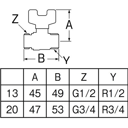 SANEI ボールバルブ V61B-20 1 個