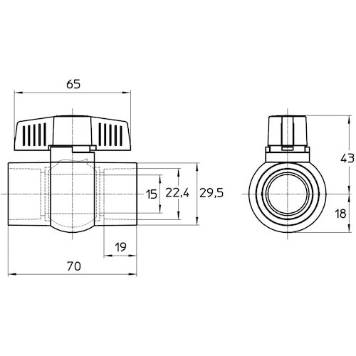 SANEI PVCボールバルブ VXH62-13-ZA 1 個