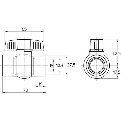 SANEI PVCボールバルブ VXH62-10-ZA 1 個