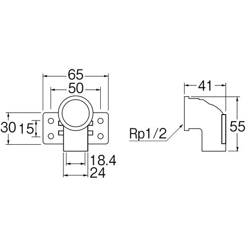SANEI PC seat faucet elbow T525-13 1 piece