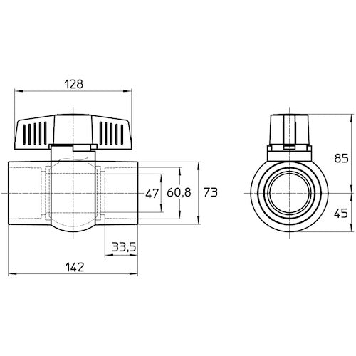 SANEI PVCボールバルブ VXH62-50-ZA 1 個