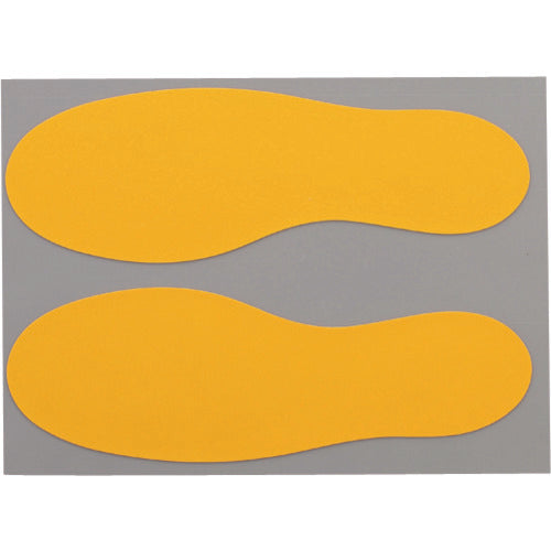 Nitto Durable Floor Signs Foot Shaped Yellow 20 Sheets Y6043 1 Bag