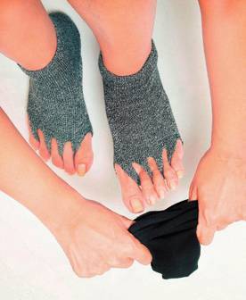 유니록 손가락 건강 양말 라이트 그레이 L