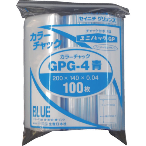 セイニチ ユニパック GP G‐4 カラーチャック アオ GP G-4 COLOR CHAKKU AO 1 袋