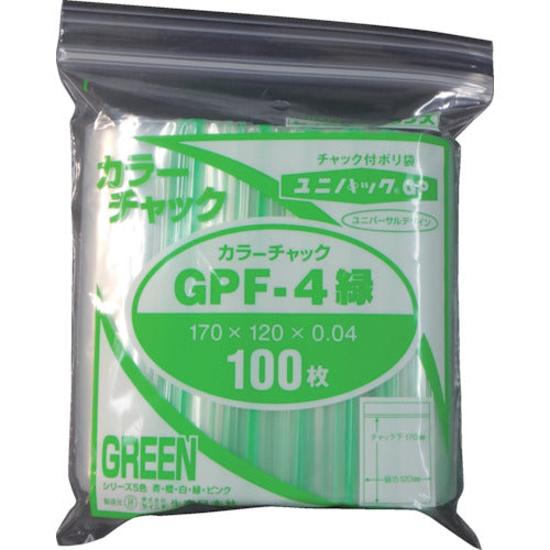 セイニチ ユニパック GP F‐4 カラーチャック ミドリ GP F-4 COLOR CHAKKU MIDORI 1 袋