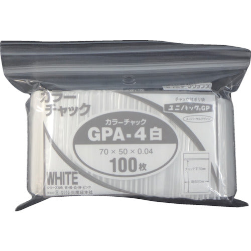 セイニチ ユニパック GP A‐4 カラーチャック シロ GP A-4 COLOR CHAKKU SHIRO 1 袋