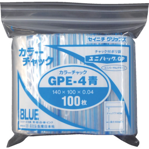 セイニチ ユニパック GP E‐4 カラーチャック アオ GP E-4 COLOR CHAKKU AO 1 袋