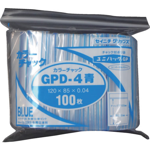 セイニチ ユニパック GP D‐4 カラーチャック アオ GP D-4 COLOR CHAKKU AO 1 袋