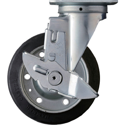 망치 선회식 고무 바퀴 150mm 스토퍼 부착 413S-R150 1개