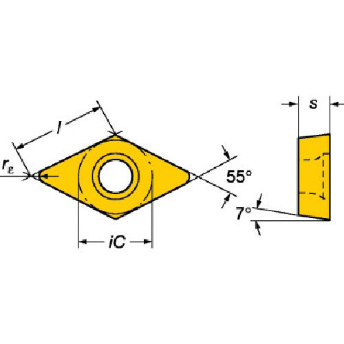 サンドビック コロターン107 旋削用ポジチップ(130) H10 DCGX11T308-AL 10 個