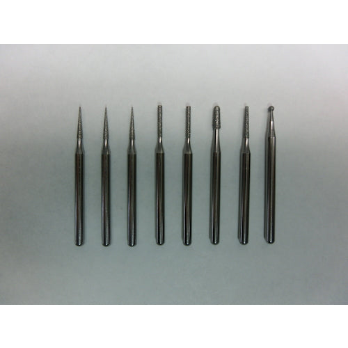 TRUSCO Diamond Bur 3mm Shaft 8 Piece Set T3-S8 1 S