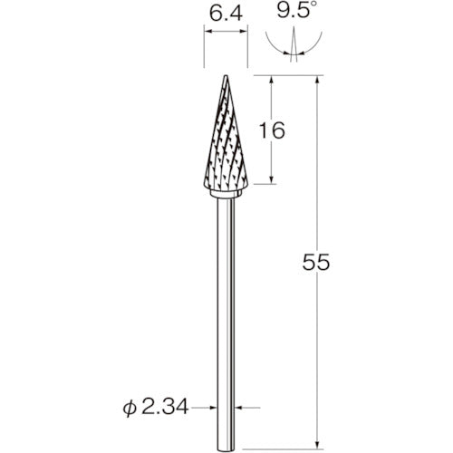 루터 정밀 가공용 초경 커터 크로스컷 날 직경(mm):6.4 K1772 1봉