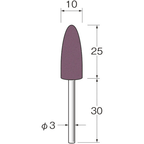 Router Green Carborundum Rubber Grindstone with Shaft Outer diameter (mm): 10 Grit size (#): 46 R3341 1 bag