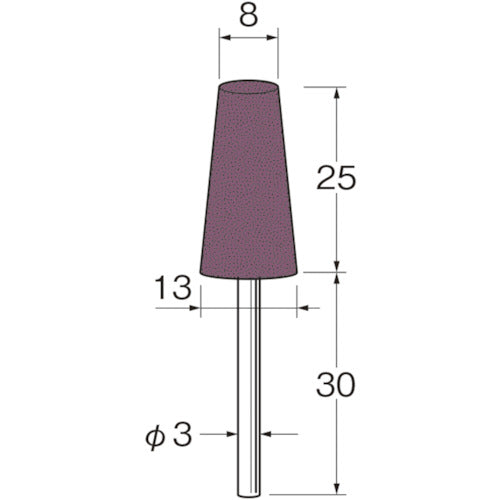 Router Green Carborundum Rubber Grindstone with Shaft Outer diameter (mm): 8 Grit (#): 46 R3331 1 bag