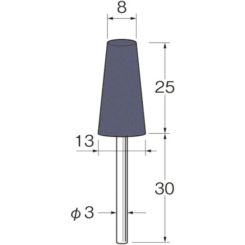 Router Green Carborundum Rubber Grindstone with Shaft Outer diameter (mm): 8 Grit (#): 90 R3332 1 bag