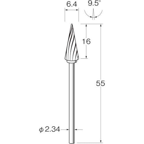 루터 정밀 가공용 초경 커터 스파이럴 컷 날 직경(mm):6.4 K1771 1봉