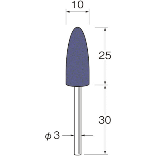 Router Green Carborundum Rubber Grindstone with Shaft Outer diameter (mm): 10 Grit (#): 90 R3342 1 bag