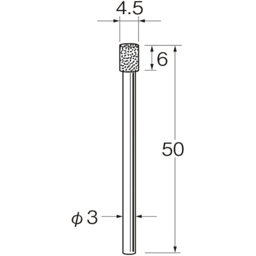リューター 機械研削用軸付電着ボラゾン砥石(インターナル研削用)N5345 N5345 1袋