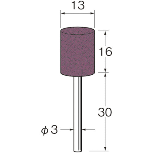 リューター 軸付グリーンカーボランダムゴム砥石外径(mm):13粒度(#):46 R3311 1袋