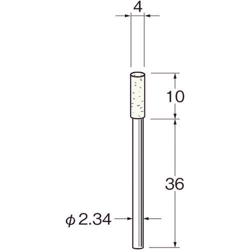 リューター 軸付フェルトバフ外径(mm):4軸長(mm):36 F1204 1 袋