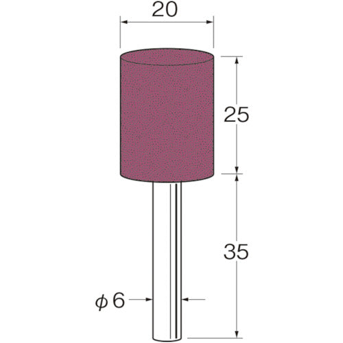 R2171 Ceramic Rubber Grindstone with Shaft (for Metal Polishing) Outer Diameter (mm): 20 Grain Size (#): 80 1 Pack