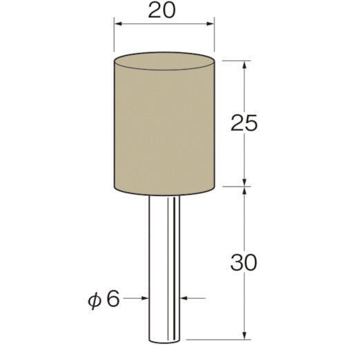 루터 축 부착 탄성 숫돌(PVA 숫돌) 외경(mm): 20 입도(#): 80 R7621 1봉