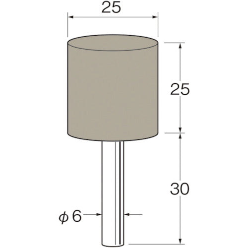 リューター 軸付弾性砥石(PVA砥石)外径(mm):25粒度(#):120 R7632 1袋