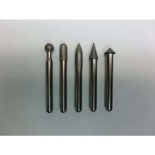 TRUSCO Diamond Bur 6mm Shaft 5-Piece Set T6-S5 1 S