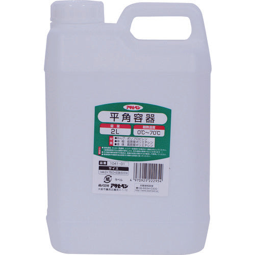 アサヒペン 平角容器 2L 1041−01 222954 1個