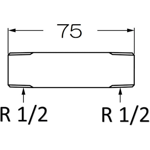 SANEI 水道配管用給水管 全長75mm 呼び径R1/2 V22J-62-13X75 1 個