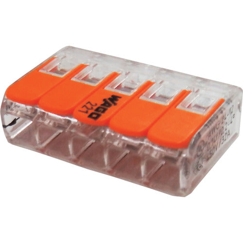 JAPPY One-touch connector, clear type, pack of 5, 5 wires, WFR-5BP-JP, 1 box