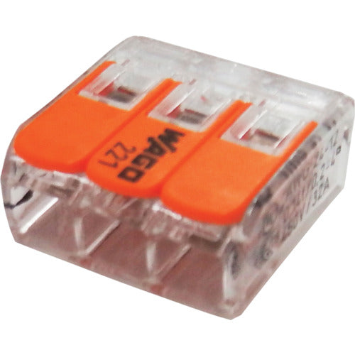 JAPPY One-touch connector, clear type, 8 pieces, 3 wires, WFR-3BP-JP, 1 box