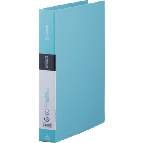 KING JIM シンプリ−ズ リングファイル A4タテ型 水色 内径30mm 250枚 表紙ポケット付き 642SP-LB 1冊