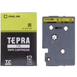KING JIM Tape Cartridge Yellow Label 12mm TC12Y 1 pc
