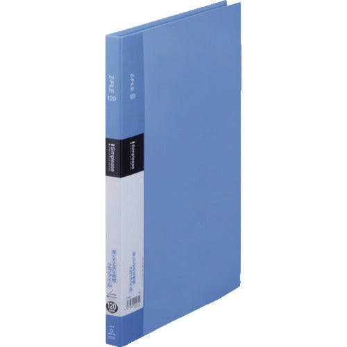 KING JIM Simple Z File, Blue, A4 Vertical, 12mm, 120 Sheets, with Cover Pocket, 578SP-B, 1 Book