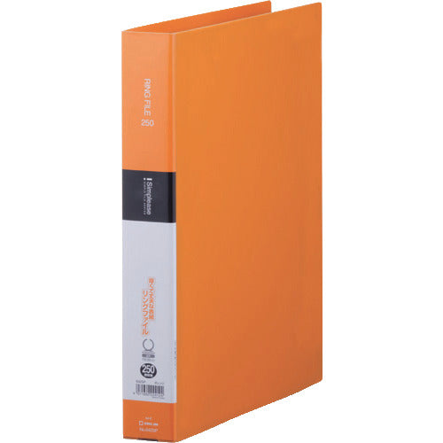 KING JIM Simplis Ring File A4 Vertical Orange Inner Diameter 30mm 250 Sheets with Cover Pocket 642SP-OR 1 Book