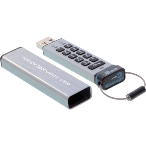 ELECOM 보안 USB 메모리 10Key 첨부 USB3.0 8GB 실버 HUD-PUTK308GA1 1개