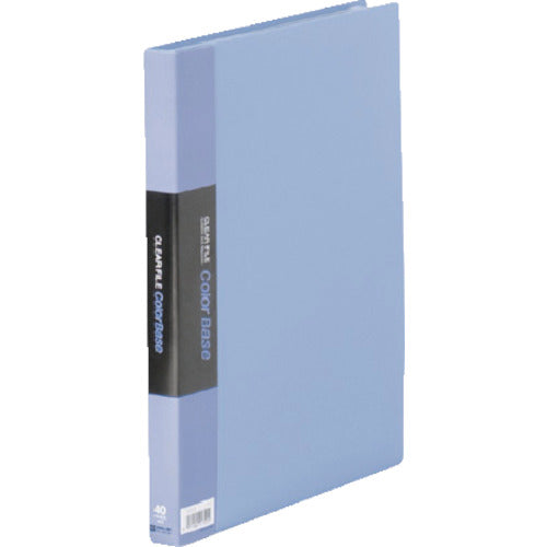 KING JIM クリアーファイルカラーベースW A4タテ型 青 40ポケット 132CW-B 1冊