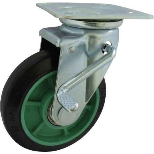 Yodono Plastic Rubber Wheel (with Bearing) Swivel Bracket with Stopper 75 PNJB75 1 pc
