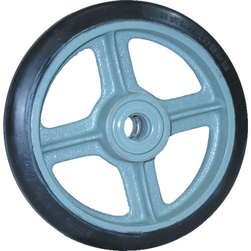 Yodono Casting Medium Load Rubber Wheel with Bearings 200φ (Hole Diameter 20φ) SB200(20) 1 pc