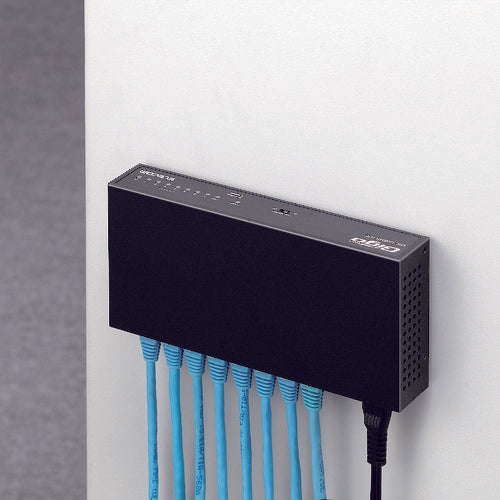 ELECOM 1000BASE-T 대응 스위칭 허브 8포트 전원 내장 모델 블랙 EHC-G08MN2-HJB 1개