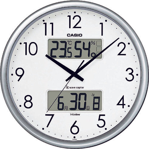 Casio Radio-controlled wall clock, diameter 350mm, silver, ITM-650J-8JF, 1 unit