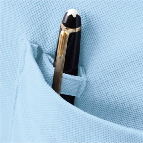 COCOS Antistatic, Anti-transparency, Deodorizing Long Sleeve Polo Shirt, 7 Sax, LL, AS-258-7-LL, 1 pc